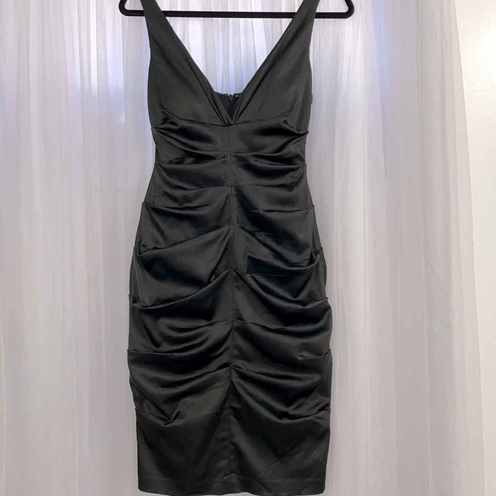 Xscape Dress-  Black Ruched detail, Party/ cocktail dress, size 4.